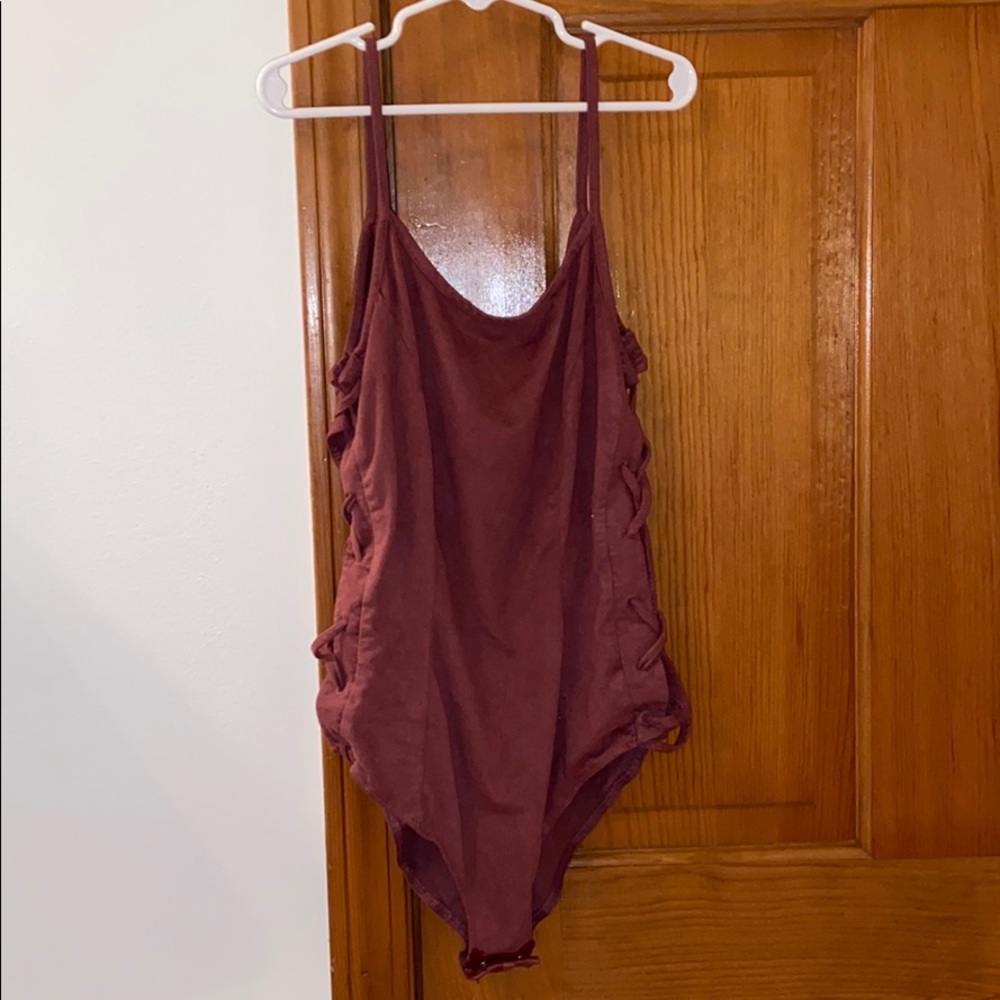 Charlotte Russe mauve pink body suit